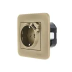 ASTI Розетка с заземлением (16 А) + USB , золото Lezard 7081-3636-181