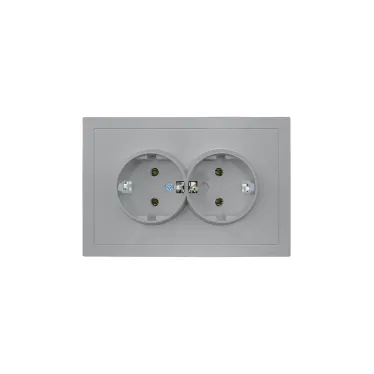 ZIMA Розетка двойная без заземления 16А, механизм, белая Lezard 704-0200-128BQC