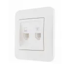                  KARINA Розетка компьютер+телефон жемчужно-белый перламутр (10шт/120шт)
               