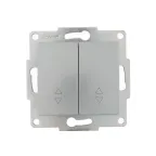                  KARINA Выключатель проходной двойной матовое серебро (10шт/120шт)
               