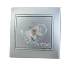                  MIRA Розетка телефонная евро металлик серая со вставкой
               