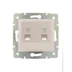                  KARINA Розетка телефонная двойная евро жемчужно-белый перламутр (10шт/120шт)
               