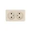 VIOLA Розетка двойная б/з закрытый корпус керамика крем (12шт/144шт)