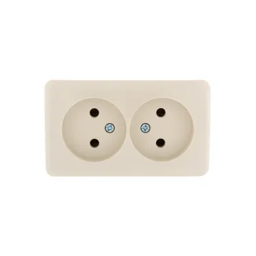 VIOLA Розетка двойная б/з закрытый корпус керамика крем (12шт/144шт)