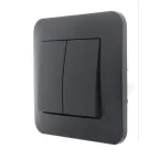 KARINA Выключатель двойной чёрный бархат (10шт/120шт)