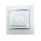 Мира Выключатель одноклавишный прох белый с вст сер