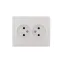 KARINA Розетка двойная б/з керамика белая (10шт/120шт)