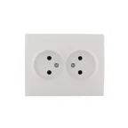 KARINA Розетка двойная б/з керамика белая (10шт/120шт)