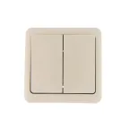 VIOLA Выключатель двойной крем (12шт/144шт)