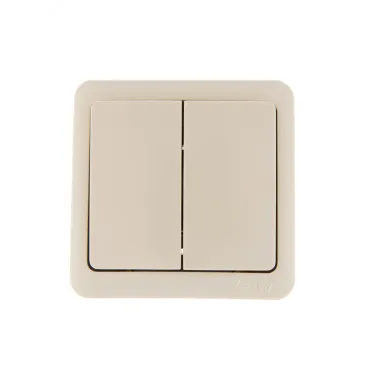 VIOLA Выключатель двойной крем (12шт/144шт)