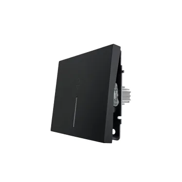 ZIMA Выключатель проходной с подсветкой черный бархат безвинтовой зажим/клемма LEZARD