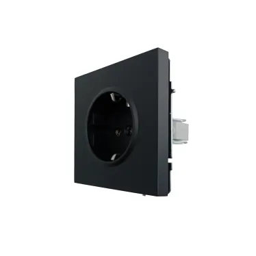 ZIMA Розетка с/з ПБТ черный бархат безвинтовой зажим/клемма LEZARD