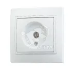 MIRA Розетка телевизионная ТV проходная белая с вставкой