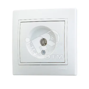 MIRA Розетка телевизионная ТV проходная белая с вставкой