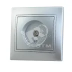                  MIRA Розетка телевизионная ТV проходная металлик серый с вставкой
               