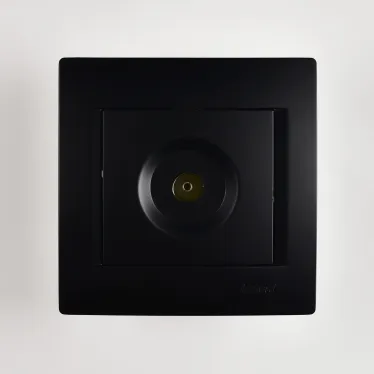 KARINA Розетка ТВ проходная чёрный бархат (10шт/120шт)