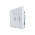 ZIMA Розетка компьютер+телефон белая с модулем Cat 6 LEZARD
