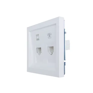 ZIMA Розетка компьютер+телефон белая с модулем Cat 6 LEZARD