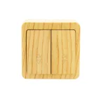 VIOLA Выключатель проходной двойной белёный дуб (12шт/144шт)