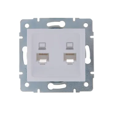 KARINA Розетка компьютерная двойная белая (10шт/120шт)