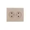 KARINA Розетка двойная б/з керамика крем (10шт/120шт)
