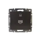 Розетка RAIN компьютерная черный графит матовый механизм