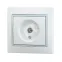 Мира Розетка ТВ белый с вставкой серая