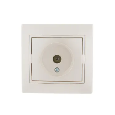 Мира Розетка ТВ окон жемчужно-белый перламутр со вставкой