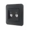 KARINA Розетка телефонная двойная евро чёрный бархат (10шт/120шт)