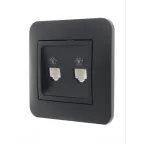                  KARINA Розетка телефонная двойная евро чёрный бархат (10шт/120шт)
               