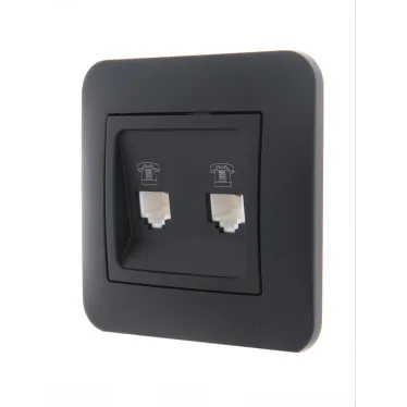 KARINA Розетка телефонная двойная евро чёрный бархат (10шт/120шт)