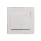 RAIN Выключатель проходной белый с боковой вставкой хром