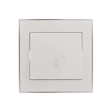 RAIN Выключатель проходной белый с боковой вставкой хром