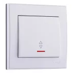 Выключатель RAIN проходной с подсветкой белый