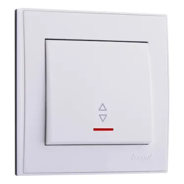 Выключатель RAIN проходной с подсветкой белый