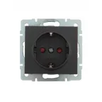 Розетка RAIN с защитой от детей керамика черный графит матовый механизм