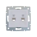                  KARINA Розетка телефонная двойная евро белая (10шт/120шт)
               