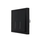 ZIMA Выключатель 2-ой с подсветкой черный бархат безвинтовой зажим/клемма LEZARD