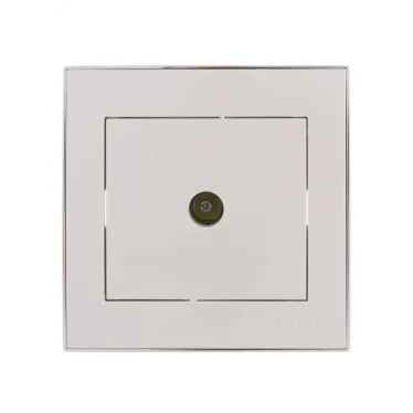 RAIN Розетка ТВ оконечная белая с боковой вставкойхром