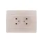 Розетка RAIN двойная б/з керамика жемчужно-белый перламутр
