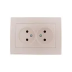 Розетка RAIN двойная б/з керамика жемчужно-белый перламутр