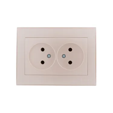 Розетка RAIN двойная б/з керамика жемчужно-белый перламутр