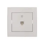 Розетка RAIN телефонная евро белая