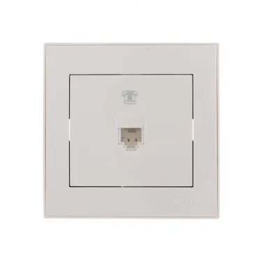 Розетка RAIN телефонная евро белая