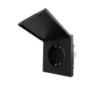 ZIMA Розетка с/з с крышкой ПБТ черный бархат безвинтовой зажим/клемма LEZARD