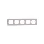 Рамка RAIN 5-ая горизонтальная белая с боковой вставкой золото