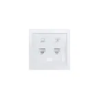 ZIMA Розетка компьютер+телефон белая LEZARD