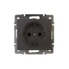 Розетка RAIN с/з керамика черный графит матовый механизм