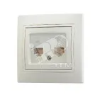                  Розетка телефон/компьютер RJ45+RJ11 бежевая с вставкой
               