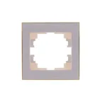 Рамка RAIN 1-ая горизонтальная белый с боковой вставкой золото